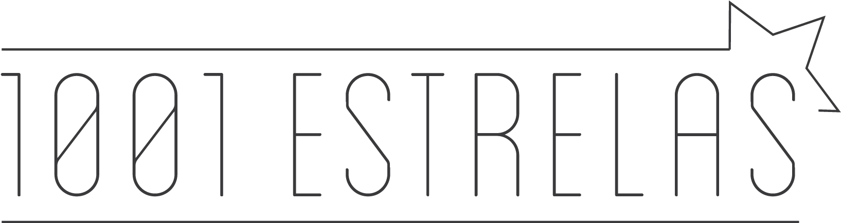 1001estrelaslogo - Line Art (1647x446), Png Download