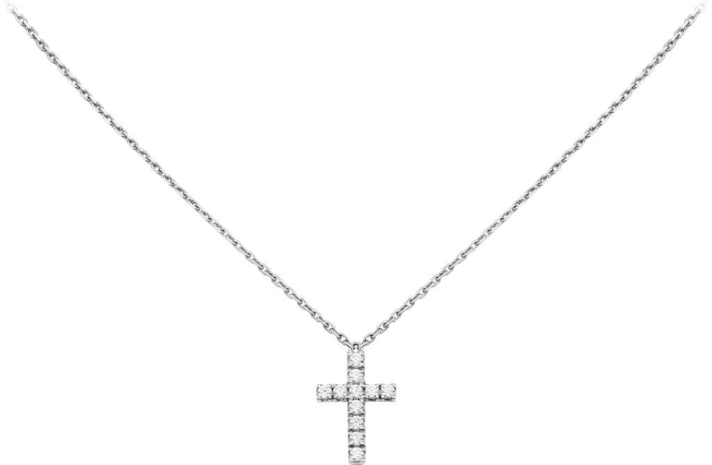 Symbols Necklacewhite Gold, Diamonds - Cartier Cross Necklace (1024x669), Png Download