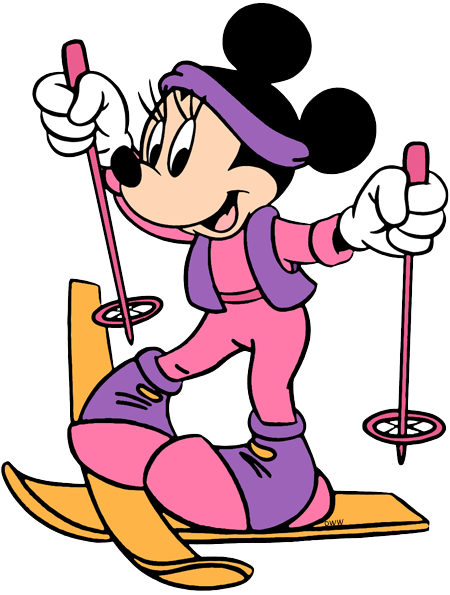 Disney Skiing Clip Art Disney Clip Art Galore - Skiing Mickey Mouse (450x595), Png Download