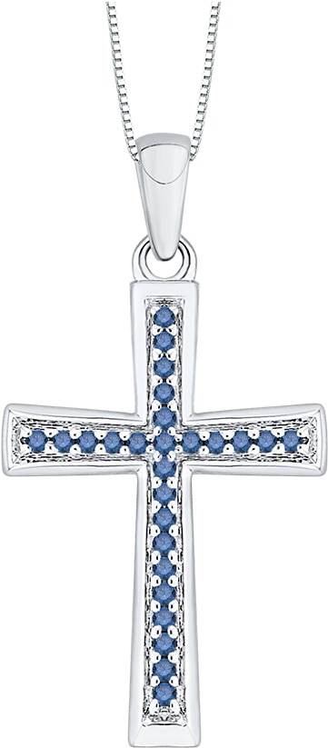 Pc0084blt-w - Cross Pendant With Chain (1000x1000), Png Download
