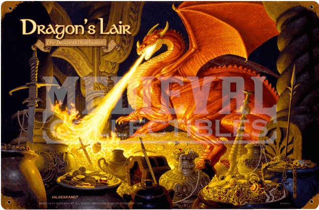 Dragons Lair Lotr Vintage Metal Sign - Sunsout Puzzle 1000 Piece Smaug Dragon (75570) (657x657), Png Download