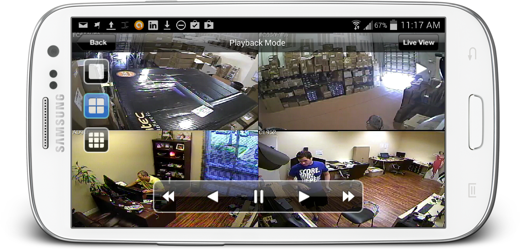 Cctv Video Playback From Andro - Security Cam Smartphone Png (1984x1159), Png Download