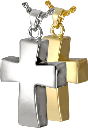 Vaulted Cross Cremation Necklace - Cremation Jewelry: Vaulted Cross Pendant (500x500), Png Download