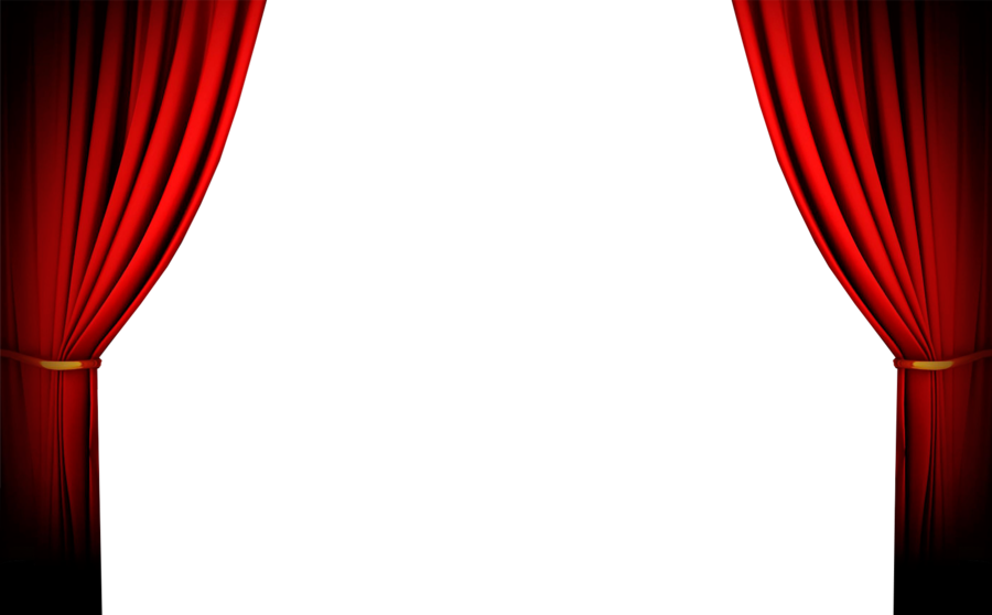 Red Curtain Clip Art (900x558), Png Download