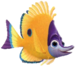 Tad - Finding Nemo Yellow And Purple Fish (380x382), Png Download