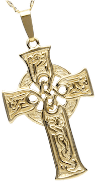 Celtic Crosses - Gold Celtic Cross (375x375), Png Download