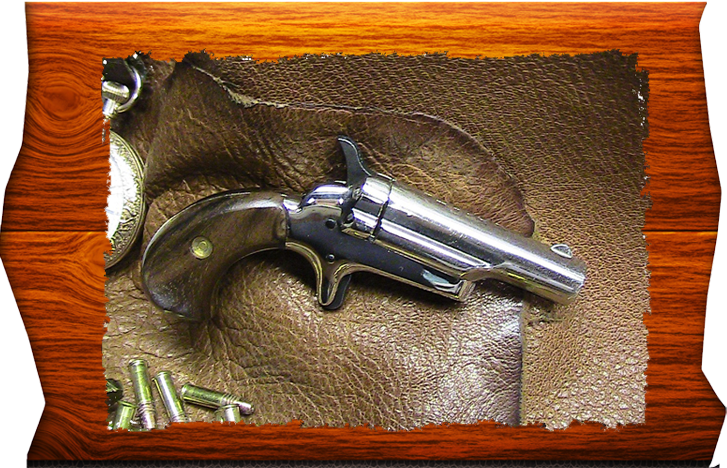 Silver Deringer Wood Frame - Revolver (727x468), Png Download