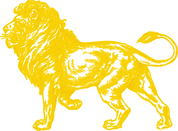 In Gold Clip Art At Clker Com - Blue And Gold Lion (600x442), Png Download