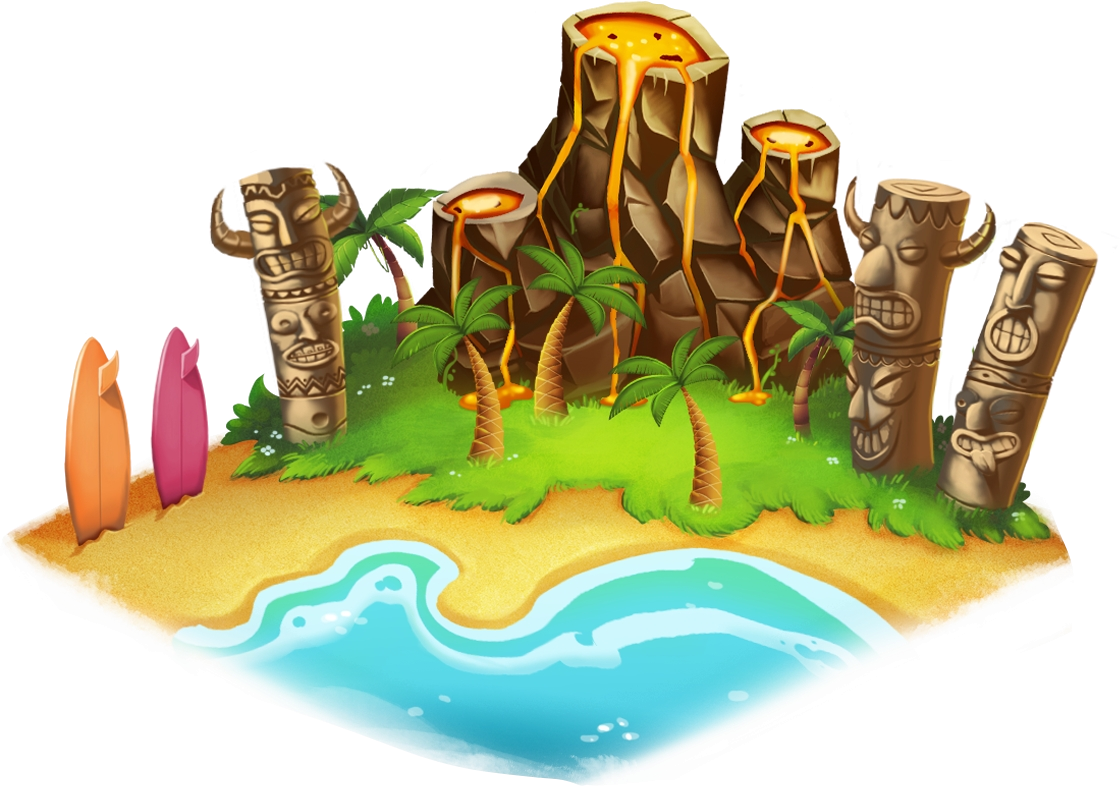 Hawaiian Habitat - Hawaii Habitat Dragon City (1120x786), Png Download