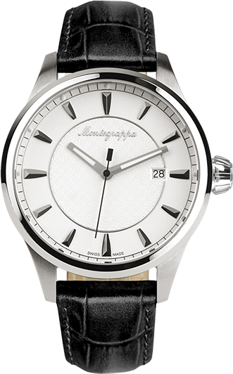 Fortuna Three-hands Watch, Steel, Silver Dial, Black - Montegrappa Watch Idfowalj (331x532), Png Download