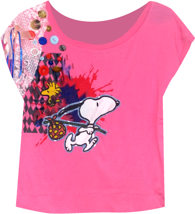 Pretty Disturbia Pink Splatter - Hello Kitty Kläder (533x481), Png Download