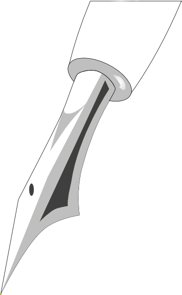 Clipart Transparent Library Clip Art At Clker - Fountain Pen Black And White (366x593), Png Download