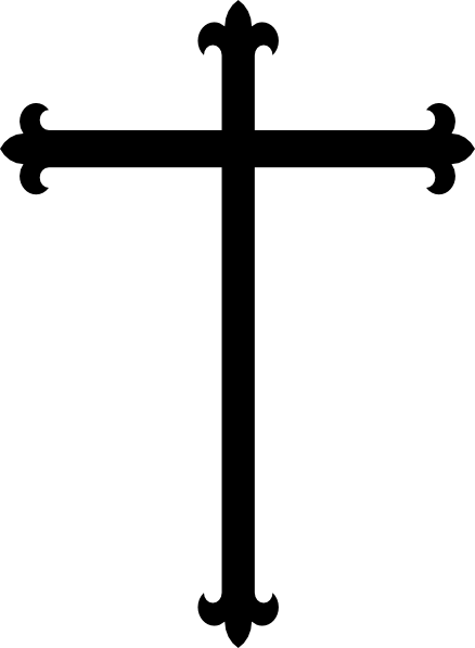 Black Cross Clip Art - Cross Png Grey (438x597), Png Download