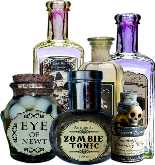Tube Halloween, Flacons Png, Fioles, Potions - Tubes Png Witch Potions (520x555), Png Download