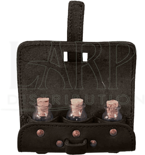 3 Bottle Potion Pouch - Leather (550x550), Png Download