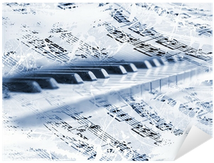 Teclas De Piano Con Notas Musicales Sticker • Pixers® - Piano (400x400), Png Download
