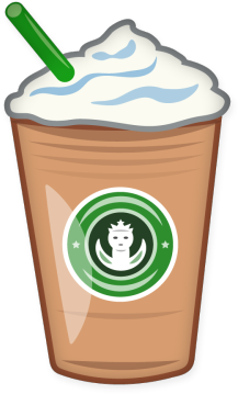 Cup Clipart Frappuccino - Starbucks Emoji (500x375), Png Download