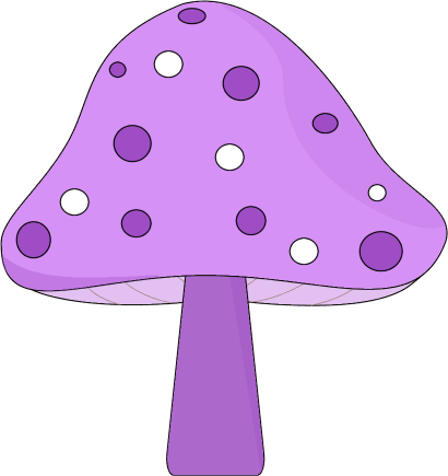 Mushroom Clipart Mashroom - Purple Mushroom Clipart (410x435), Png Download