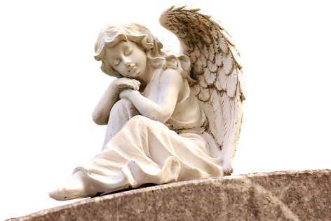 Angel, Sculpture, White, Figure, Cemetery, Faith, Hope - Gomer Evans Edwin: Engel Des Glücks Cd (516x340), Png Download