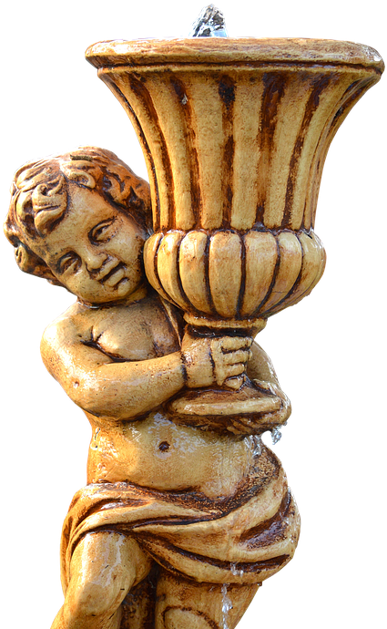 Fountain, Angel, Water, Statue, Figure, Water Feature - Statue (479x720), Png Download