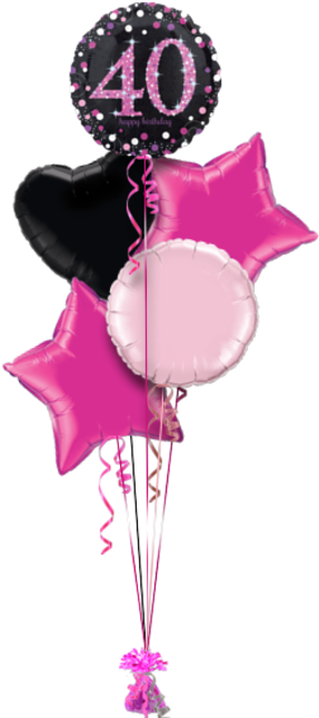 Pink Glimmer Confetti 40th Birthday Special Age Balloon - Happy Birthday Sister Balloon (286x686), Png Download