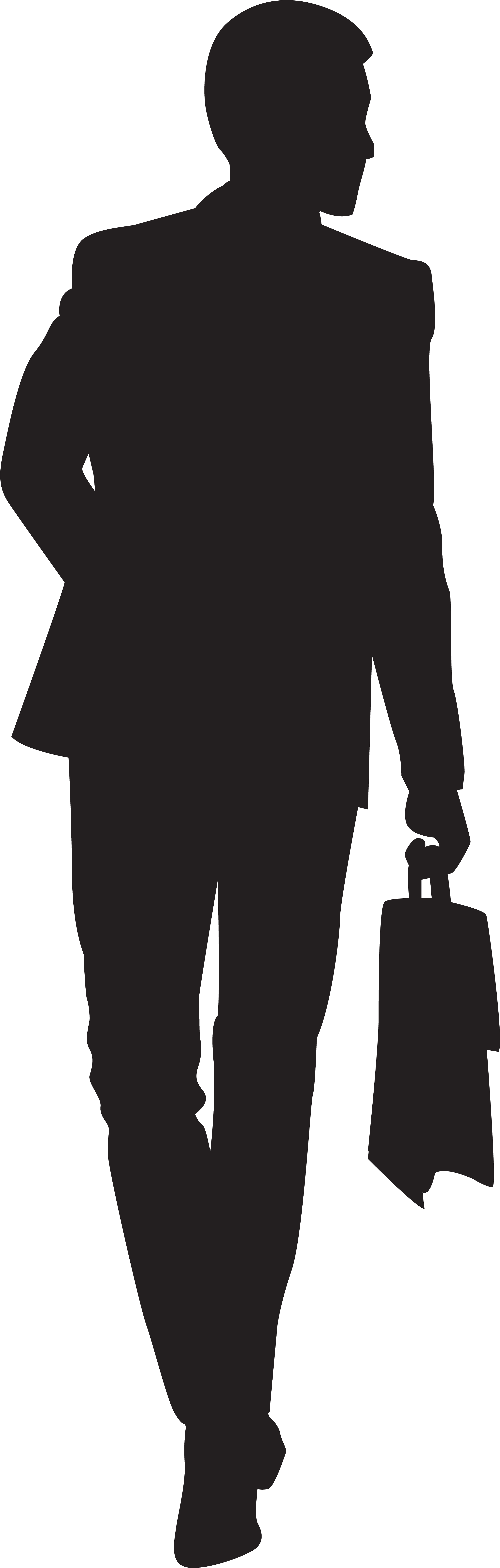 Business Man Silhouette Clipart (2624x8000), Png Download
