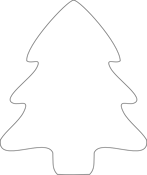 Christmas Tree Outline Clip Art - Christmas Tree Silhouette White (504x600), Png Download