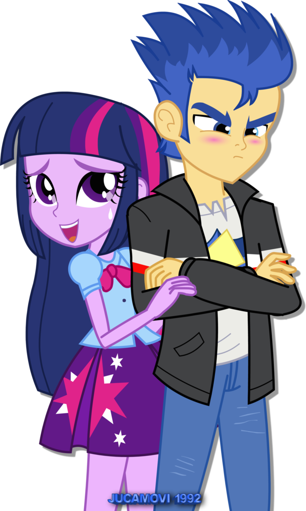 Jucamovi1992, Blushing, Equestria Girls, Female, Flashlight, - Flash Sentry And Twilight Sparkle Eg (615x1024), Png Download