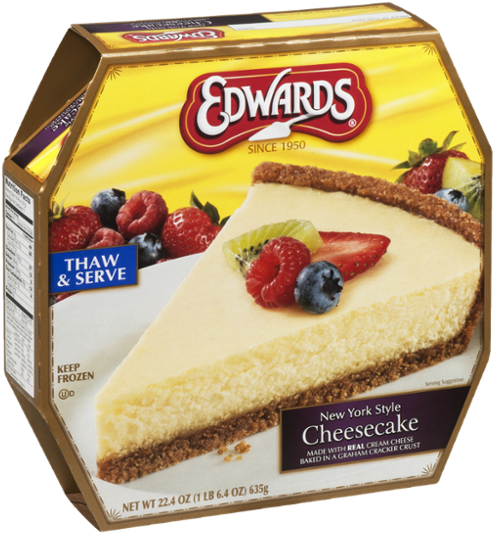 Edwards New York Style Cheesecake, 22.4 Oz (600x600), Png Download