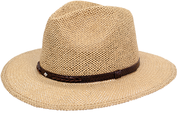 Bastian Straw Pinch Crown Safari Fedora - Golf Wide Brimmed Hat For Men (600x600), Png Download