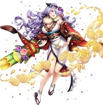 Camilla Holiday Traveler Btlface C - Fire Emblem Heroes New Years Camilla (340x388), Png Download