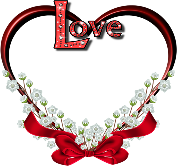 Marcos Para Fotos De San Valentín - Flower Heart Frame Png (800x732), Png Download