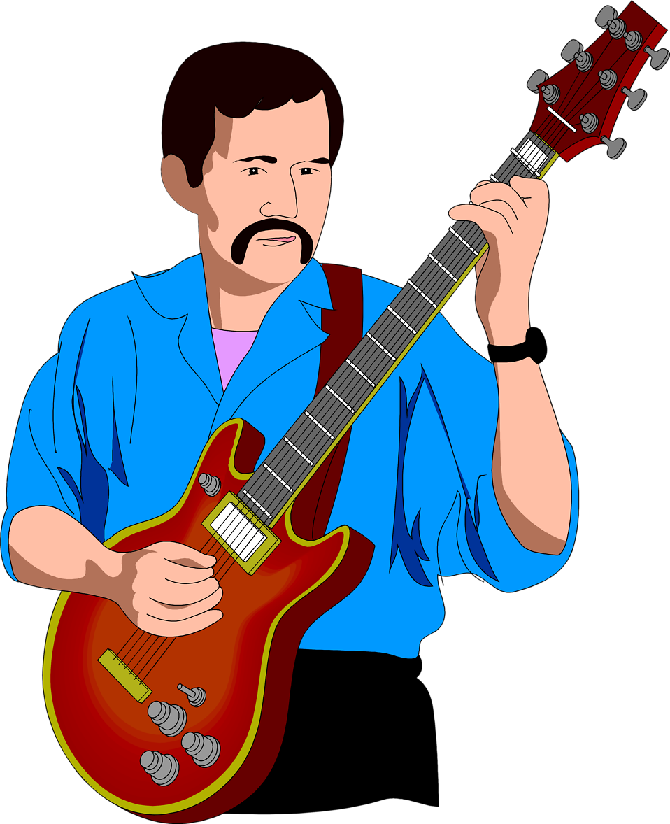 Svg Royalty Free Library Free Clipart Playing - Playing Guitar Clipart Png (958x1178), Png Download