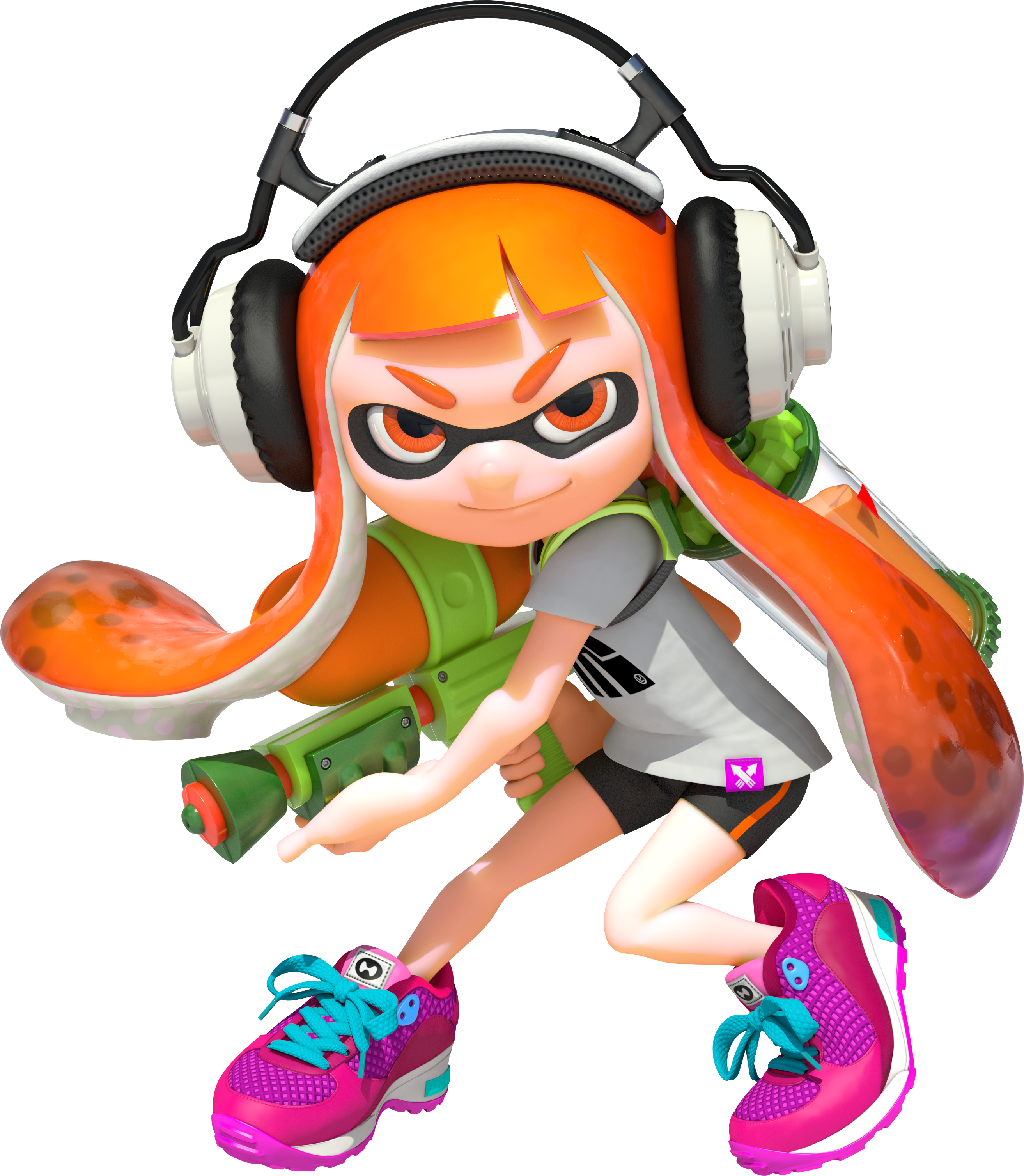 Inkling Girl Splatoon Official Render Game Art By Nintendo (2626x3015), Png Download