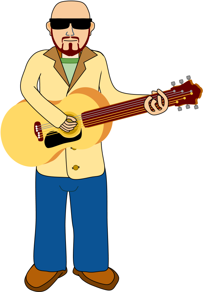 Guitar Player Cartoon (682x980), Png Download
