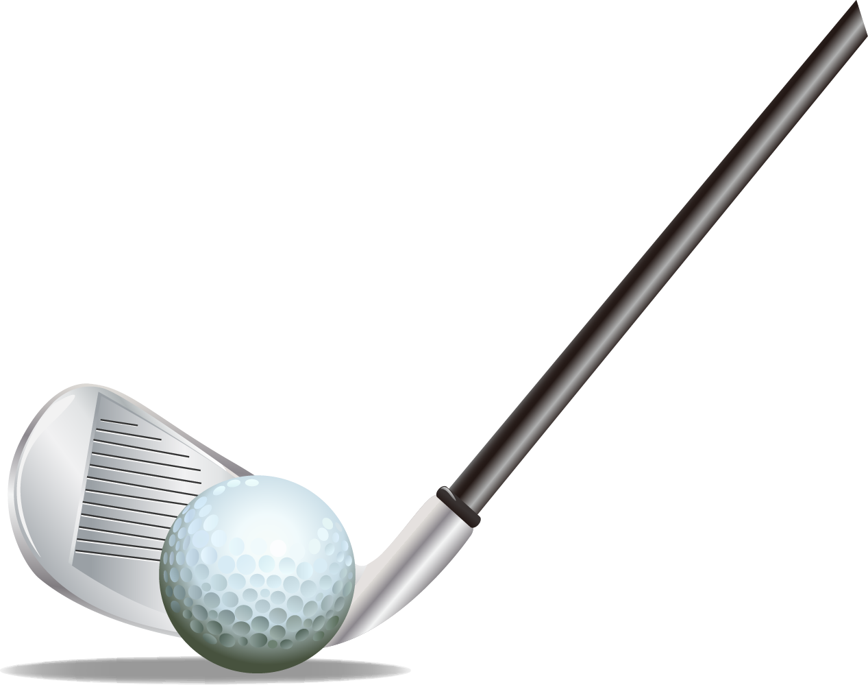 Club Ball Clip Art - Golf Ball And Club (1267x999), Png Download