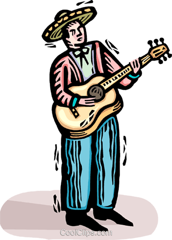 Guitar Player Royalty Free Vector Clip Art Illustration - Illustration (345x480), Png Download