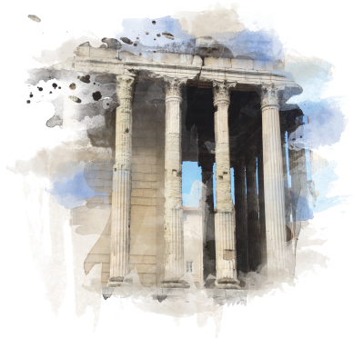 Forte Designs 4 Pillars - Temple Of Augustus And Livia (405x396), Png Download