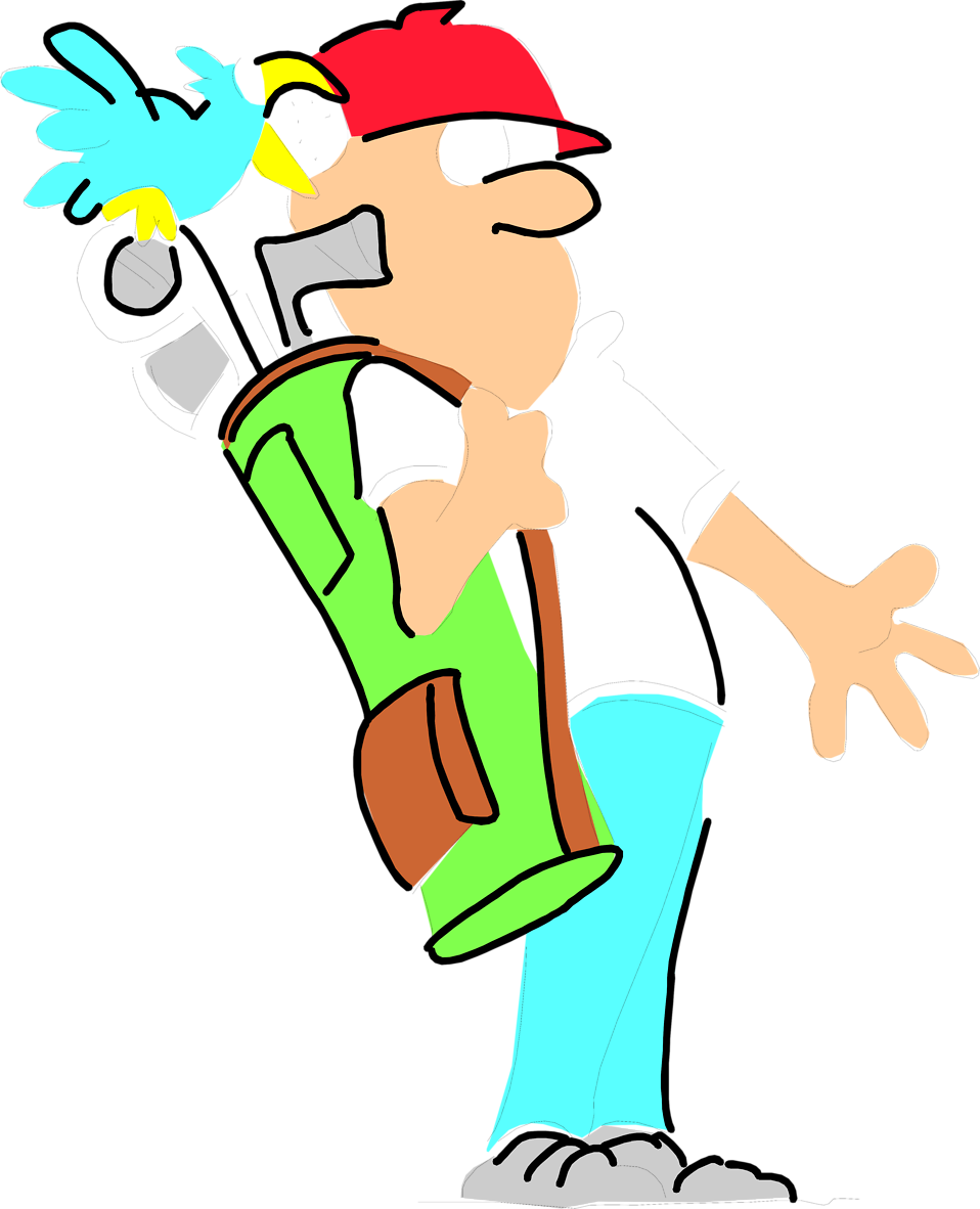 Golfer Clipart Golf Ball - Cartoon (958x1182), Png Download