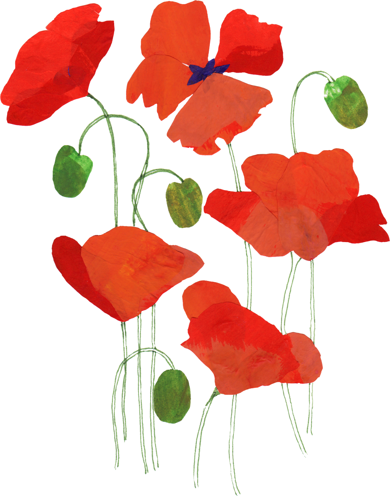 August Birthday Card For Friend, Poppies Card (1260x1600), Png Download