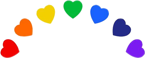 Hearts Sticker - Rainbow Tumblr Hearts (600x500), Png Download