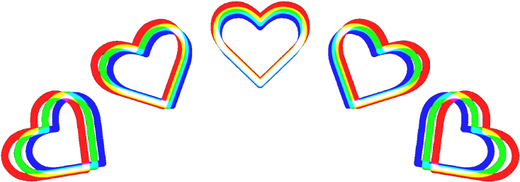 3d Heart Crown Rainbow Green Red Blue Heartcrown Aesthe - Aesthetic Heart Crown Png (1024x1024), Png Download