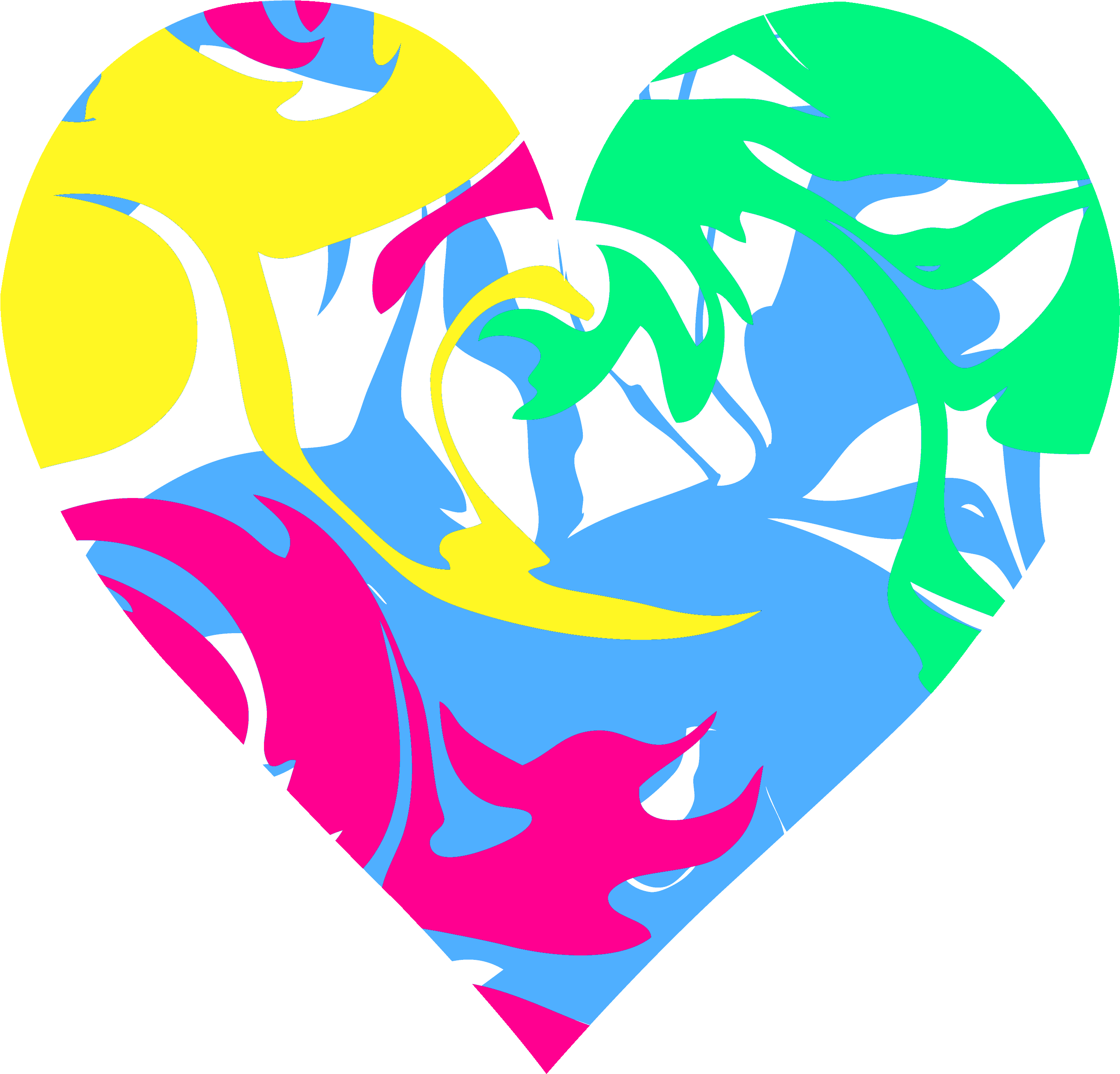 Pink Heart With Colorful Vines Icon, Png Clipart Image - Colorful Heart Clipart (3056x2945), Png Download