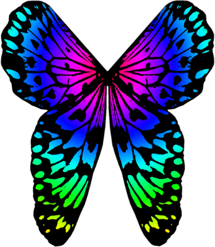 By Clipartcotttage On Deviantart - Rainbow Butterfly Wings Png (434x500), Png Download