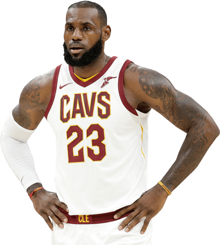 Lebron James 23 Cleveland Cavaliers 2017-2018 White (1080x810), Png Download