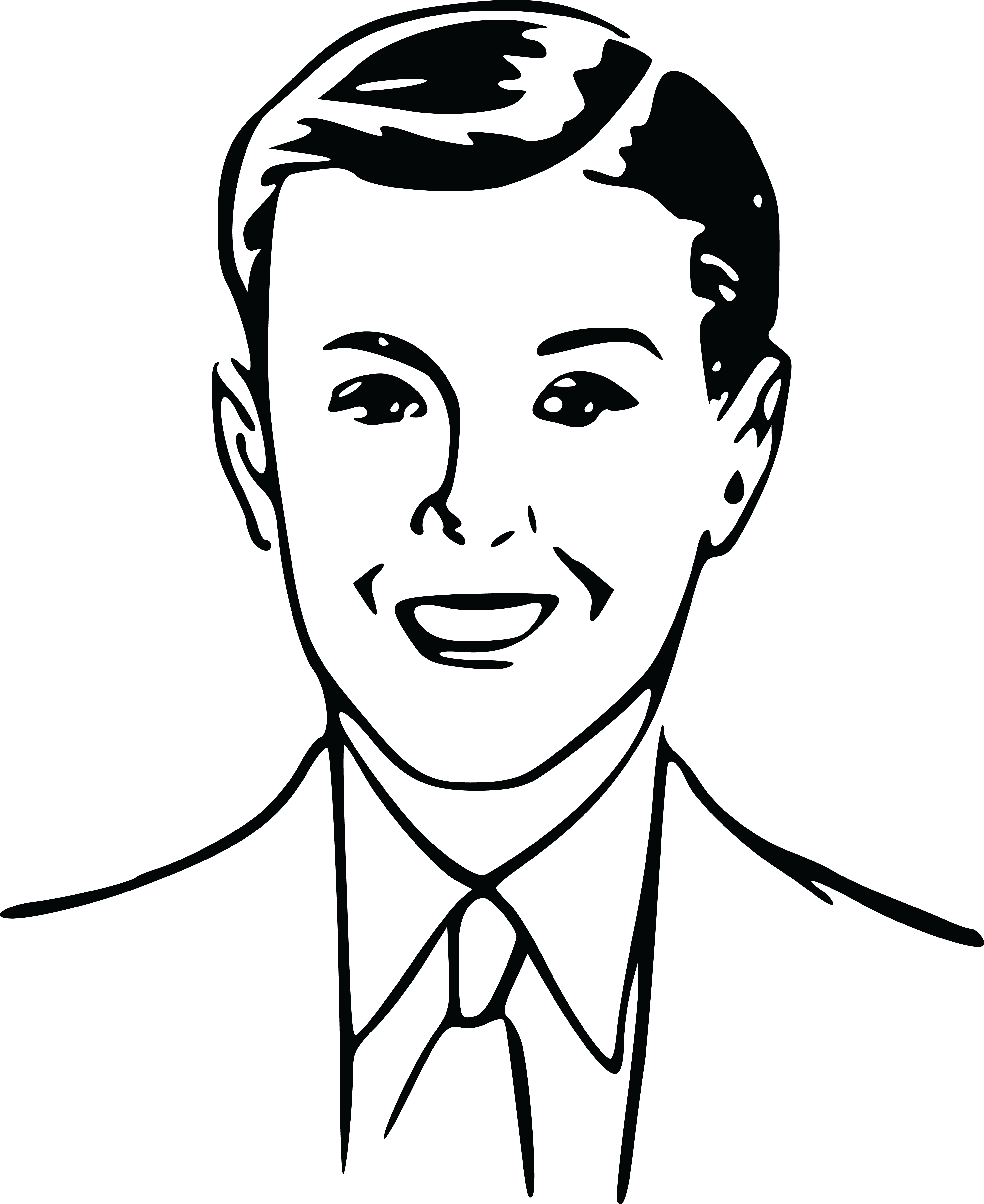 Svg Transparent Library Clipart Bw Retro Boy Big Image - Portrait Boys Clipart Black And White (1962x2400), Png Download