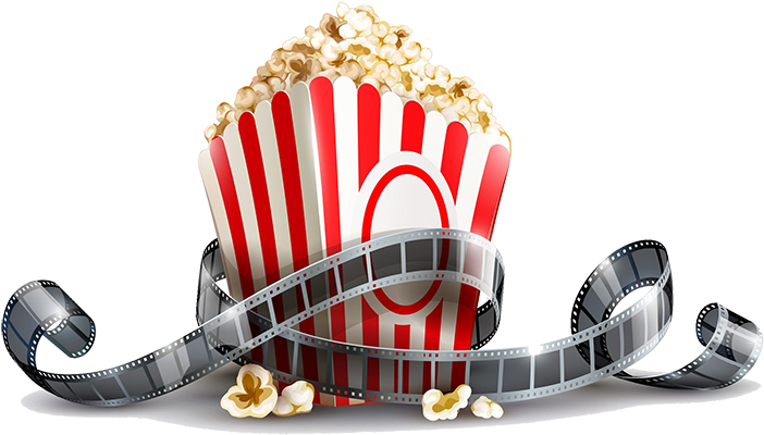 Popcorn And Film - Watching Movies (712x410), Png Download