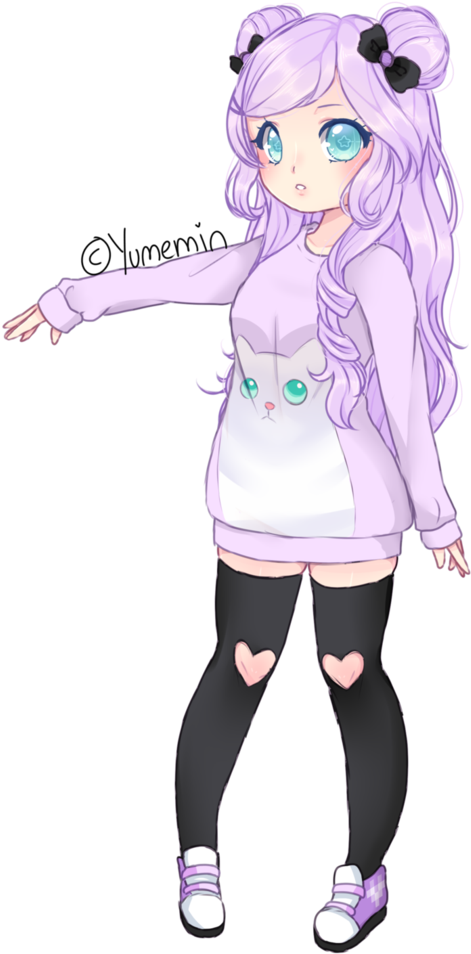 Png Free Library Garnet Drawing Pastel Goth - Pastel Goth Lavender Anime (693x1152), Png Download