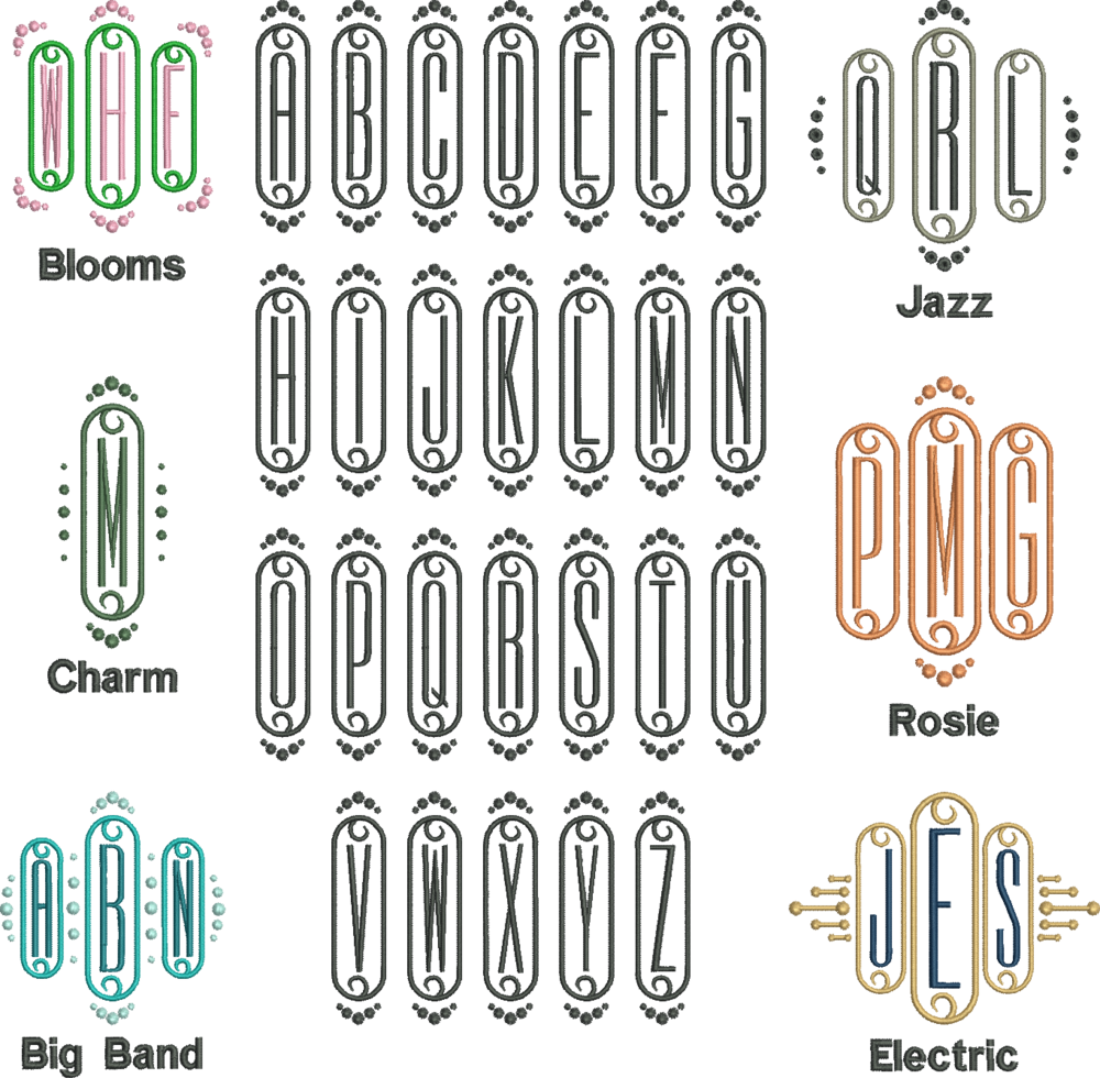 00 Gatsby Font Board - 2 Letter Vintage Monogram Decal (1000x980), Png Download