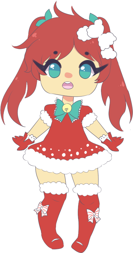 Xmas Loli Tk - Cartoon (673x1000), Png Download